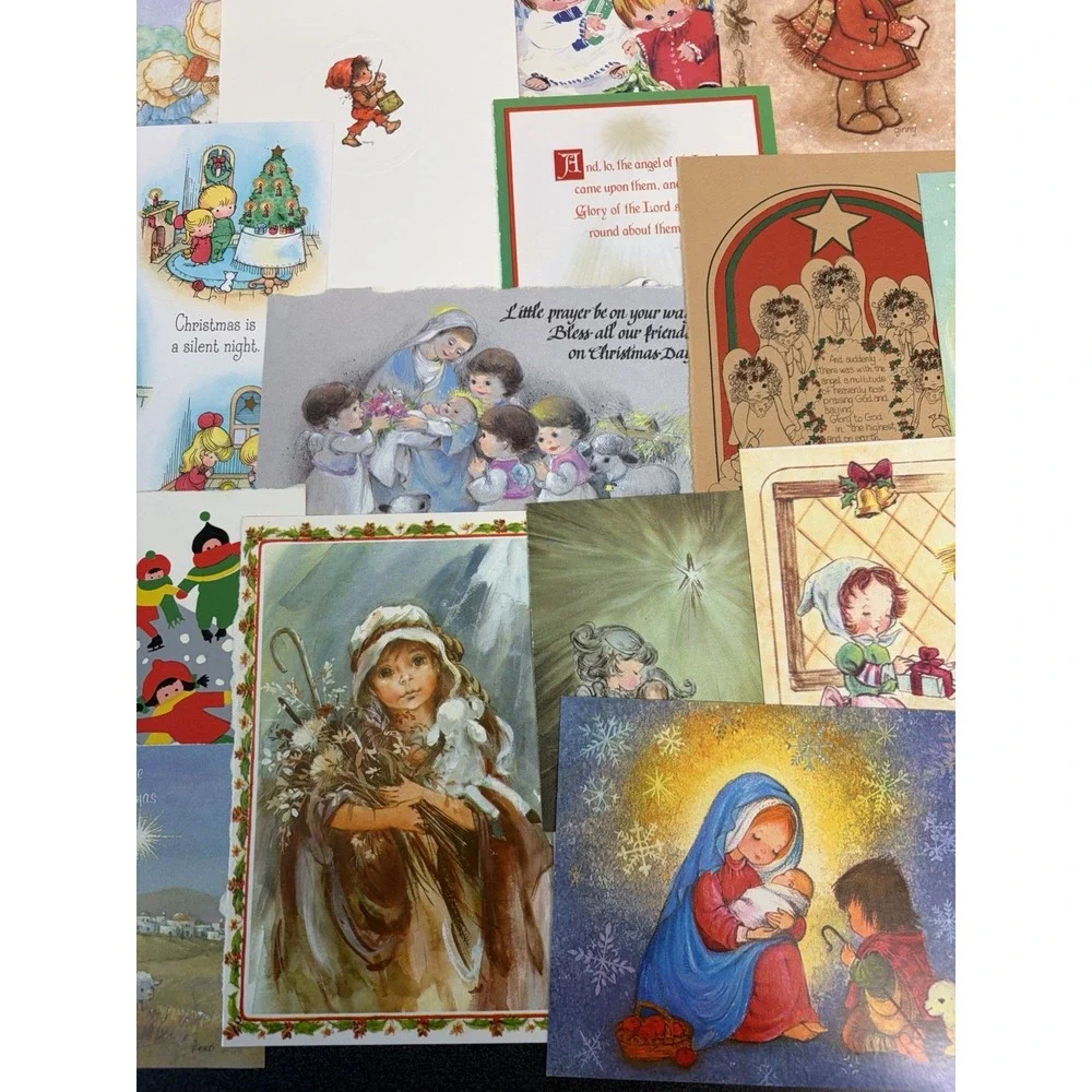 Vintage Christmas Cards Fronts ONLY Traditional Scrapbooking Decoupage Lot 50+